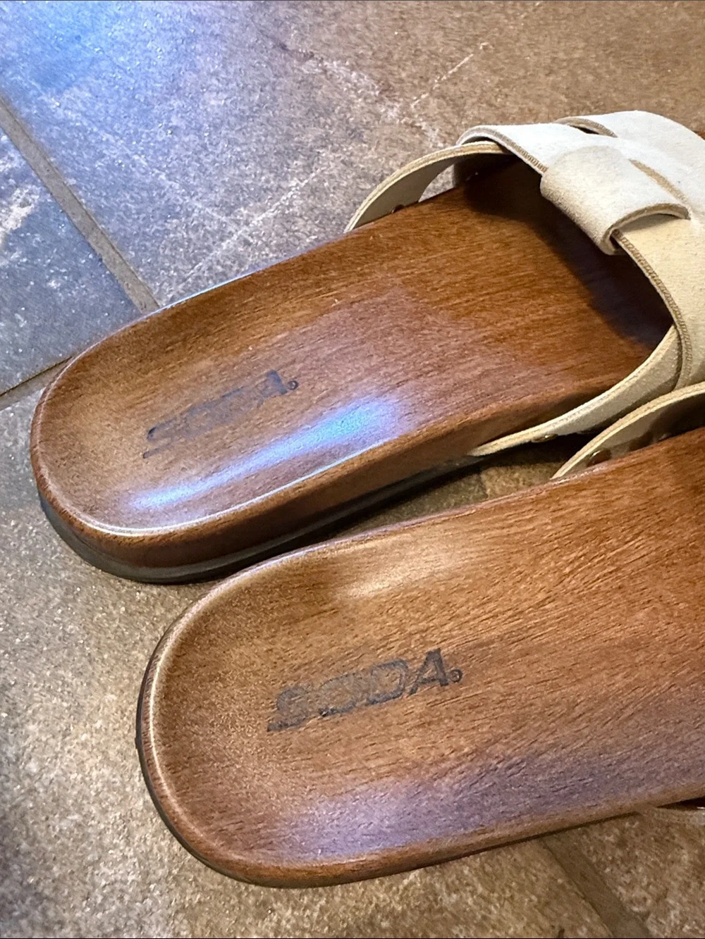 Soda Beige Braided Slide Sandals